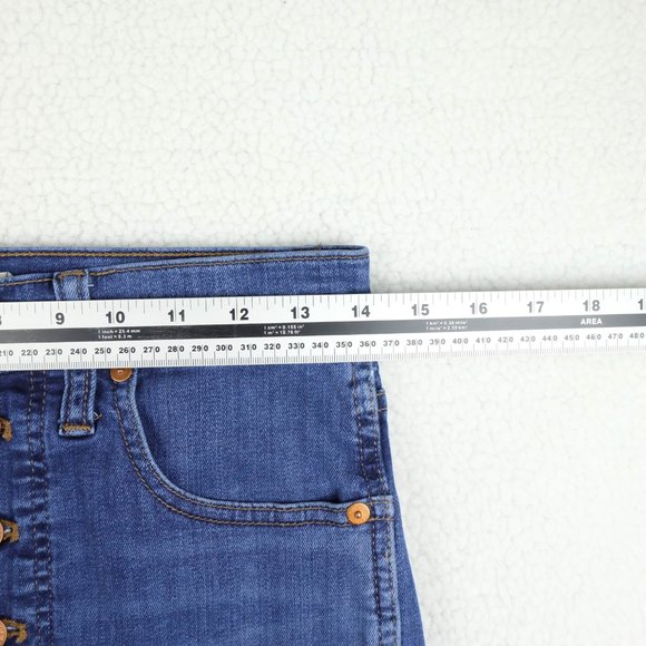 Madewell Jeans Womens 37 Blue High Rise Skinny Medium Wash Button Fly Stretchy - Picture 7 of 13